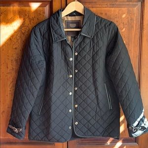 Coach Leather Trim Quilted Jacket